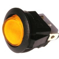 Přepínač podsvětlený - kulatý, žlutý 