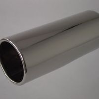 Koncovka výfuku - kruhová, rovná, dlouhá, nerezový plech 