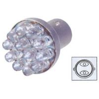 Červená LED žárovka s paticí BA15D, dvoupólová 21/5W, 12LED, 1ks