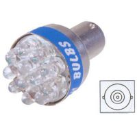 Červená LED žárovka s paticí BA15S, jednopólová 21W, 12LED, 1ks