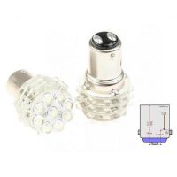 Červená LED žárovka s paticí BAY15D, dvoupólová 21/5W, 36LED, 1ks 