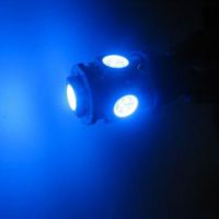 Žárovka parkovací W5W, T10 - 5 x LED SMD MODRÉ - bezpaticové, 1ks 