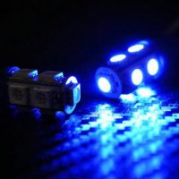 Žárovka parkovací W5W, T10 - 9 x LED SMD MODRÉ - bezpaticové, 1ks 