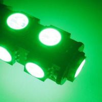 Žárovka parkovací W5W, T10 - 9 x LED SMD ZELENÉ - bezpaticové, 1ks 