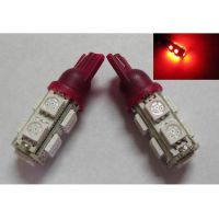 Žárovka parkovací W5W, T10 - 9 x LED SMD ČERVENÉ - bezpaticové, 1ks 