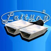 Nerezová dvouplášťová dvojitá koncovka výfuku Laityng - rovná, 50-110x45mm 