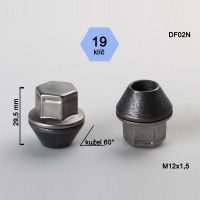 Kolová matice M12x1,5 uzavřená Ford, dosedací plocha kužel - PEVNÁ 