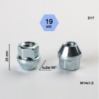 Kolová matice M14x1,5, otevřená, dosedací plocha kužel 