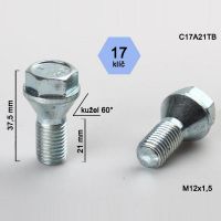Kolové šrouby M12x1,5x21, s krátkou hlavou, kužel, 1ks 