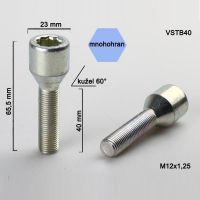 Kolový šroub M12x1,25x40, dosedací plocha kužel, s vnitřním mnohohranem 