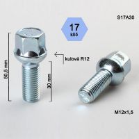 Kolový šroub M12x1,5x30, dosedací plocha koule 