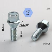 Kolový šroub M12x1,5x30, dosedací plocha kužel 