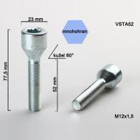 Kolový šroub M12x1,5x52, dosedací plocha kužel, s vnitřním mnohohranem 