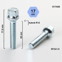 Kolový šroub M12x1,5x55, dosedací plocha koule 