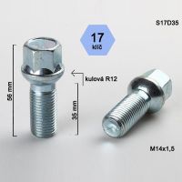 Kolový šroub M14x1,5x35, dosedací plocha koule 