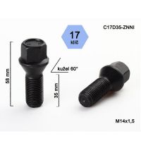 Kolový šroub M14x1,5x35, dosedací plocha kužel (černý) 