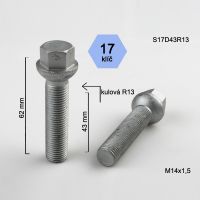 Kolový šroub M14x1,5x43, dosedací plocha koule 