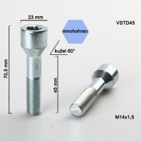 Kolový šroub M14x1,5x45, dosedací plocha kužel, s vnitřním mnohohranem 