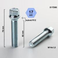 Kolový šroub M14x1,5x60, dosedací plocha koule 
