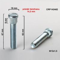 Kolový šteft M12x1,5x62, průměr tisícihranu 14,3 mm 