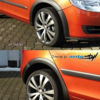 Lemy blatníků - černý desén Fabia II combi facelift 