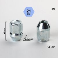 Matice 1/2 UNF kužel, zavřená, klíč 21; výška 34  