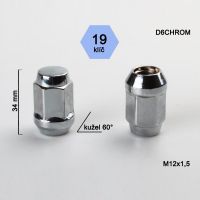 Matice M12x1,5 kužel zavřená, klíč 19; výška 34  