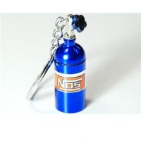 Přívěsek na klíče - láhev NOS, modrá 