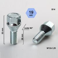 Šroub M12x1,25x28 kužel, klíč 19, výška 53  