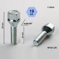 Šroub M12x1,25x34 kužel, klíč 19 (C19B34), výška 59  