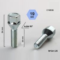 Šroub M12x1,25x39 kužel, klíč 19, výška 64 