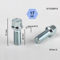 Šroub M14x1,5x32 koule R13, klíč 17, výška 51 