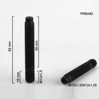 Šteft (svorník) M12x1,5x15/M12x1,25x59 oboustranný závit, černý, celk.délka 82  